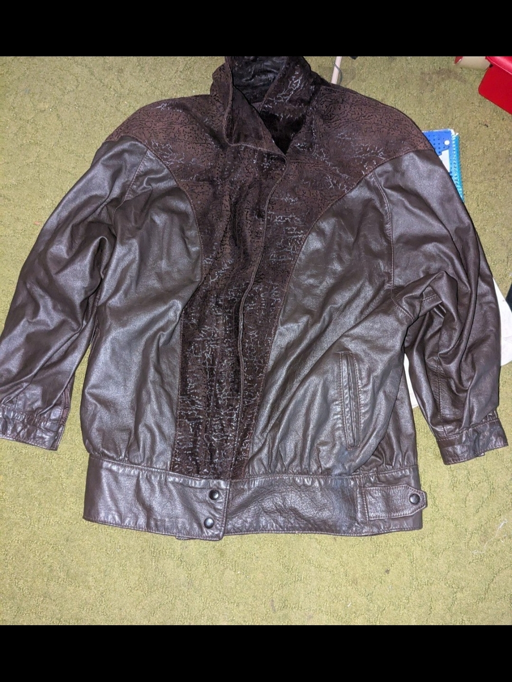 Mint  Leather Bomber Jacket By Conmint